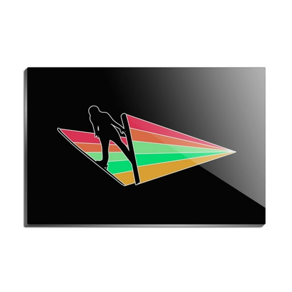Ski Jumping Rainbow Rectangle Acrylic Fridge Refrigerator Magnet