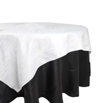 Efavormart 72"X72" White Accordion Crinkle Taffeta Table Overlay, Square Tablecloth Topper