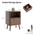 thumbnail image 2 of Ktaxon Fluted Nightstand with 1 Drawer, End Table Wooden Bedside Table Large Capacity Easy to Assemble, Brown, 2 of 10