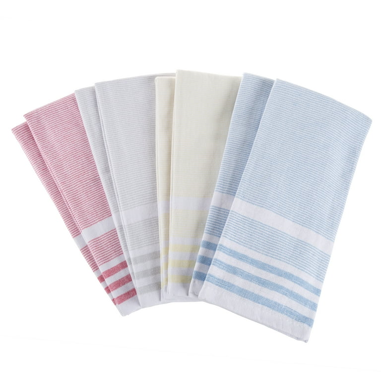 8 pack 100% Cotton Kitchen Towels with Modern Farmhouse Stripes by Somerset  Home 16”x28