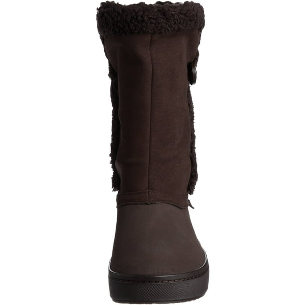Crocs womens modessa synthetic on sale suede button boot shoes