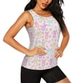 thumbnail image 2 of Easygdp Colorful Bunny Women's Workout Tank Top, Running Top, Hiking Shirt, Quick-Dry for Running, Yoga, Hiking - Large, 2 of 9