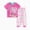 Hot Pink, variant on Peppa Pig Girls Pajamas Snug Fit Graphic Short Sleeve Top and Pants 2 Piece Pjs Sleepwears Set Kids 6Y
