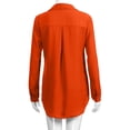 thumbnail image 7 of Hunpta Blouses for Women, Long Sleeve Shirts for Women, Loose Button Down Solid Color Tops Red, 7 of 7