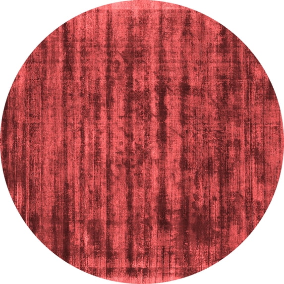 Ahgly Company Indoor Round Abstract Red Contemporary Area Rugs, 3' Round