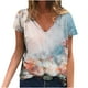 thumbnail image 1 of Blusa estampada de verano para mujer, camisetas casuales de manga corta con cuello en V, camisetas Pompotops  hkajfhjk472781, 1 of 5