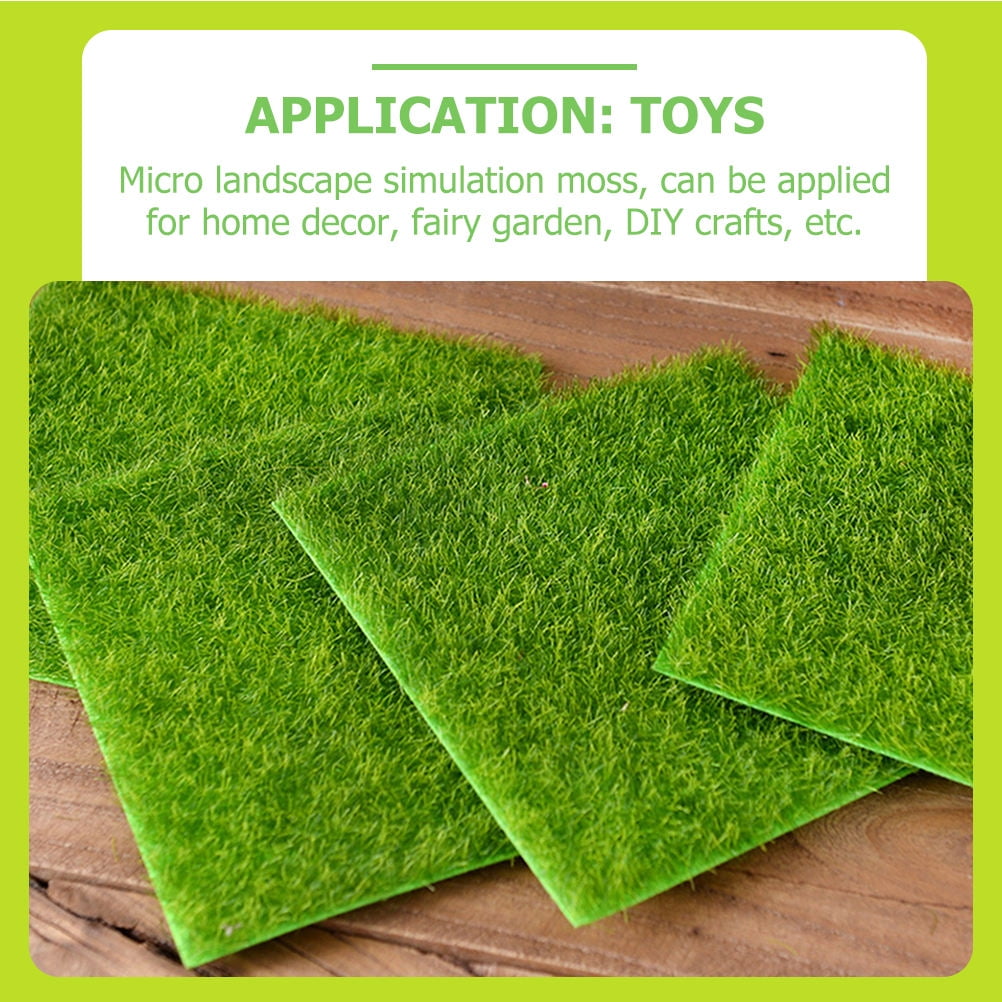 MLINS  2 Pcs Simulated Moss Decoration Artificial Garden Grass Ornament Green