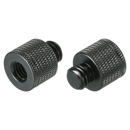Uxcell Mic Stand Adapter M8 Female to 3/8 Male Camera Screw Thread Adapter for Microphone Tripod Stand Black 2 Pack