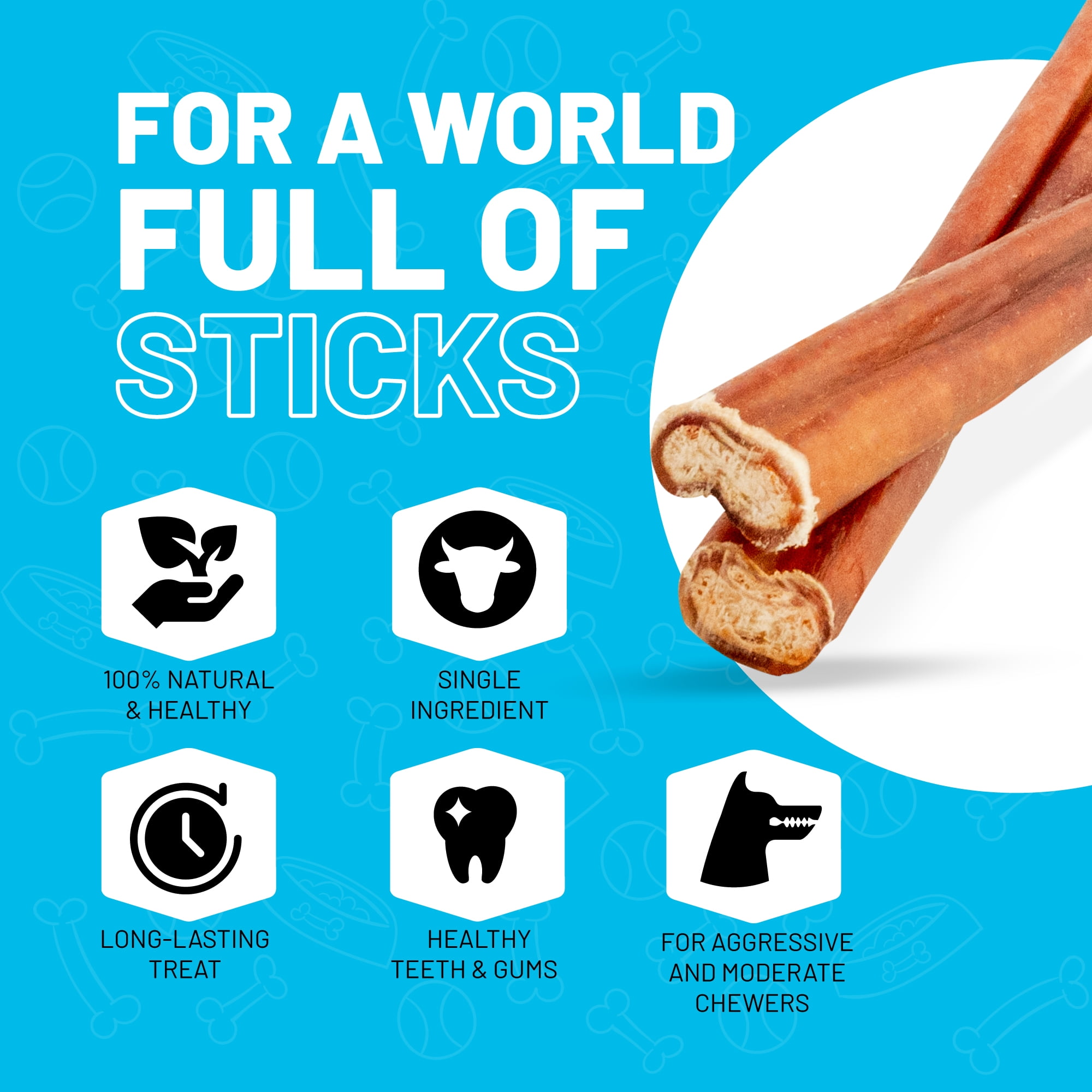 Sitka Farms Premium Bully Sticks 12 inch | Tasty Chews for Large Medium and Small Dogs (10 count)