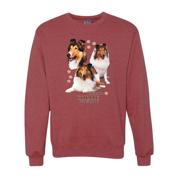 If It's Not a Collie It's Just a Dog Gift | Mens Dog Lover Crewneck Graphic Sweatshirt, Vintage Heather Red, X-Large