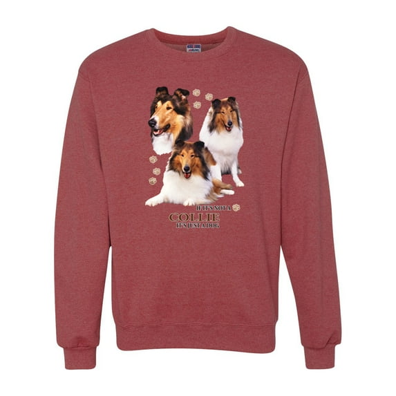If It's Not a Collie It's Just a Dog Gift | Mens Dog Lover Crewneck Graphic Sweatshirt, Vintage Heather Red, X-Large