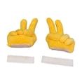 thumbnail image 3 of Quzzie 2 Pieces Helmet Sticker Finger Shape Bike Helmet Decorations Helmet Embellishments Cloth Material Removable Attachment Suitable for Skiing Biking Gift V sign, 3 of 8
