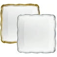 thumbnail image 2 of VeZee 's Aristocrat Collections:12 X 12 inches Square Serving Trays White & Gold Border: BPA Free for All Occasions: 10CT, 2 of 4
