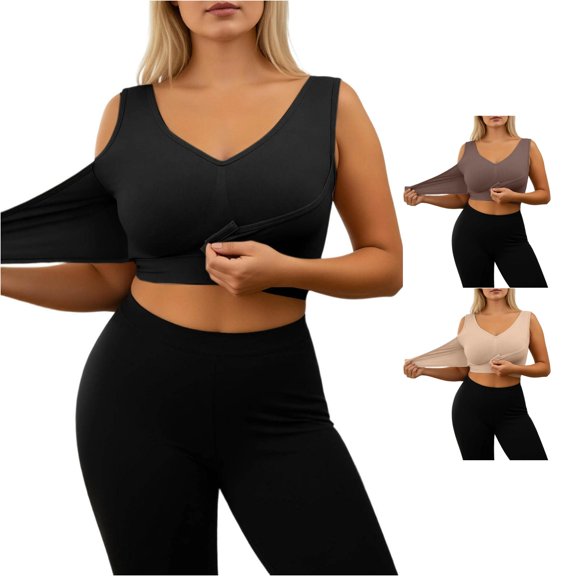 Afdoent Bras for Women Wireless Front Closure Bras for Full Coverage Comfort Seamless Support Plus Size T Shirt Bra Comfy Everyday Wear