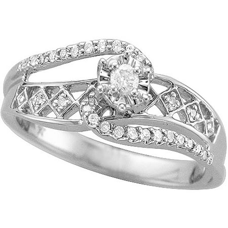 1/5 Carat T.W. Diamond Promise Ring in Sterling Silver with Hamilton Plating
