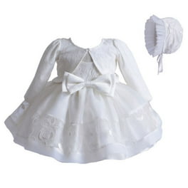 Fortune 0 18 M Newborn Baby Girl Party Christening Dress Bonnet Jacket Princess Gown White