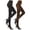 Black & Brown, variant on 2 Pairs Semi Opaque Tights for Women - 70D Microfiber Control Top Pantyhose, 1Black1Coffee, L
