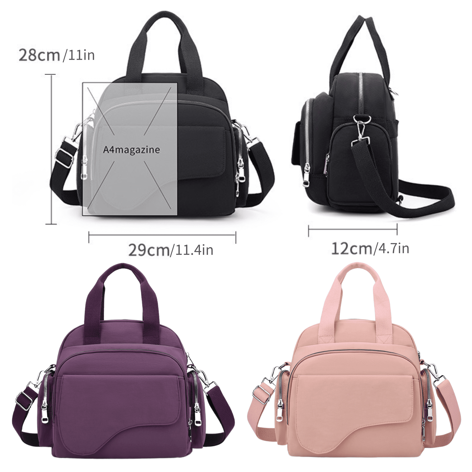 Backpack Purse for Women Fashion Crossbody Bags with Multiple Pockets, Shoulder Bags Multipurpose Design Handbag Ladies Travel Backpack, Pink