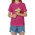 thumbnail image 5 of Girls Summer Short Sleeved Pleated T Shirts Kids Children Solid Color Casual Tops, 5 of 6