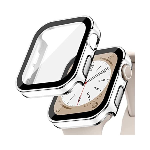 wonima02 Screen Protector for Apple Watch Case Cover Series 9 SE 8 7 6 5 4 40mm 44mm 41mm 45mm Tempered Glass Waterproof PC Protective Bumper Face accessries for iwatch SE2 gen2 Women Men
