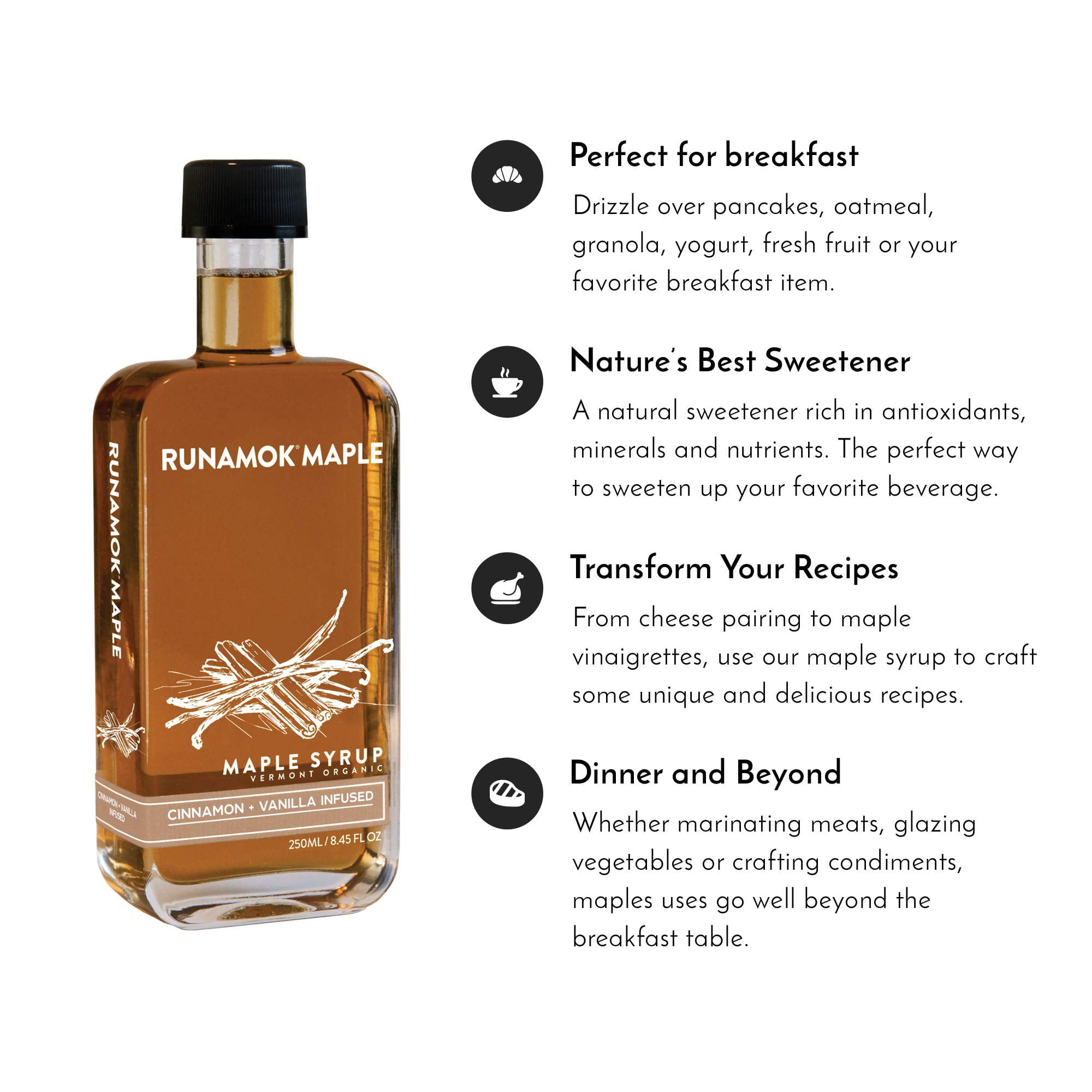 Runamok Cinnamon + Vanilla Infused Maple Syrup 8.45 fl oz