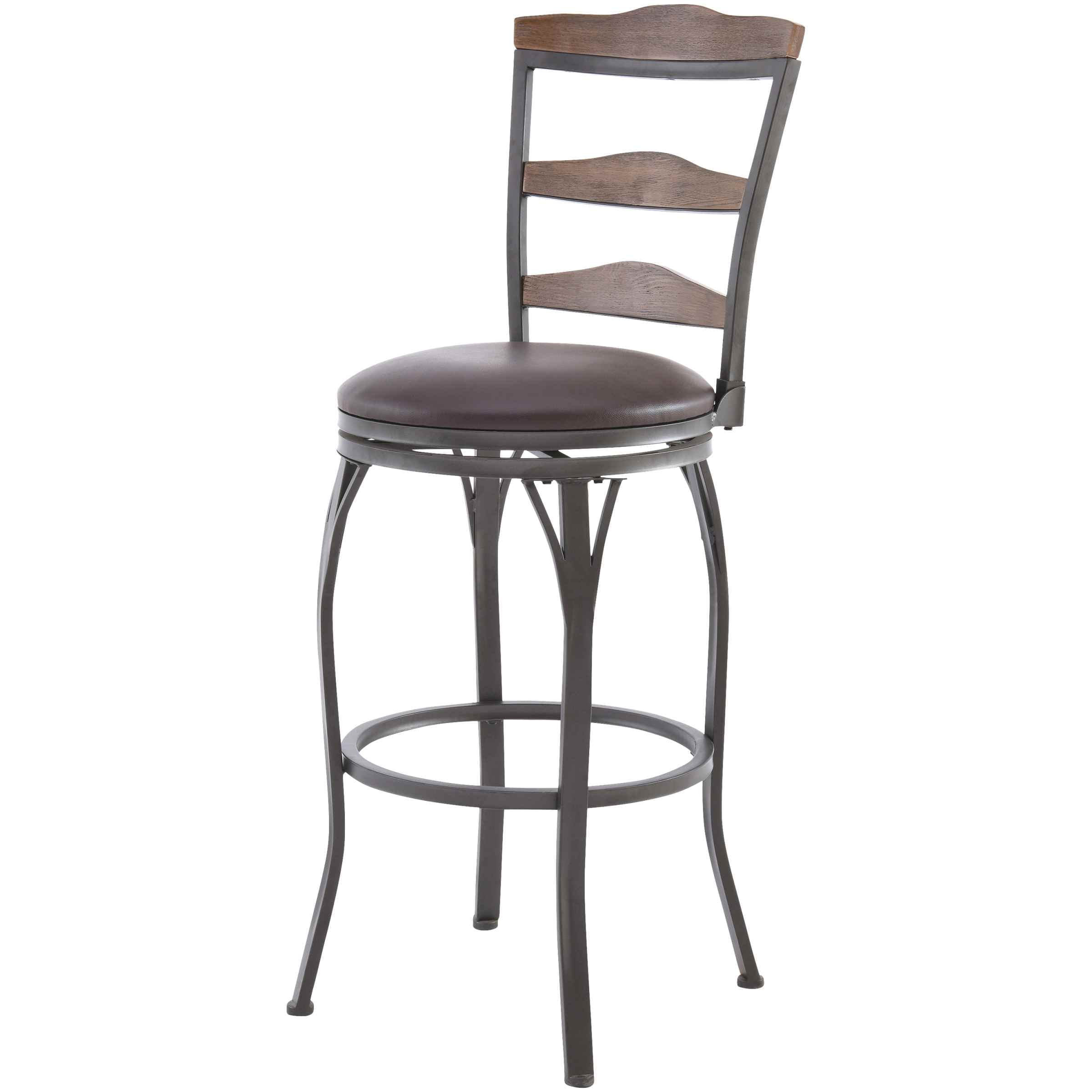 Better Homes & Gardens Harrison 29" Swivel Barstool, Rustic Gray and
