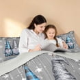 thumbnail image 4 of Manfei Gnome Twin Comforter Sets Nisse Bedding Set, Burgundy Gold 2 Pieces 1 Comforter and 1 Pillowcase, Gray Reversible, 4 of 6