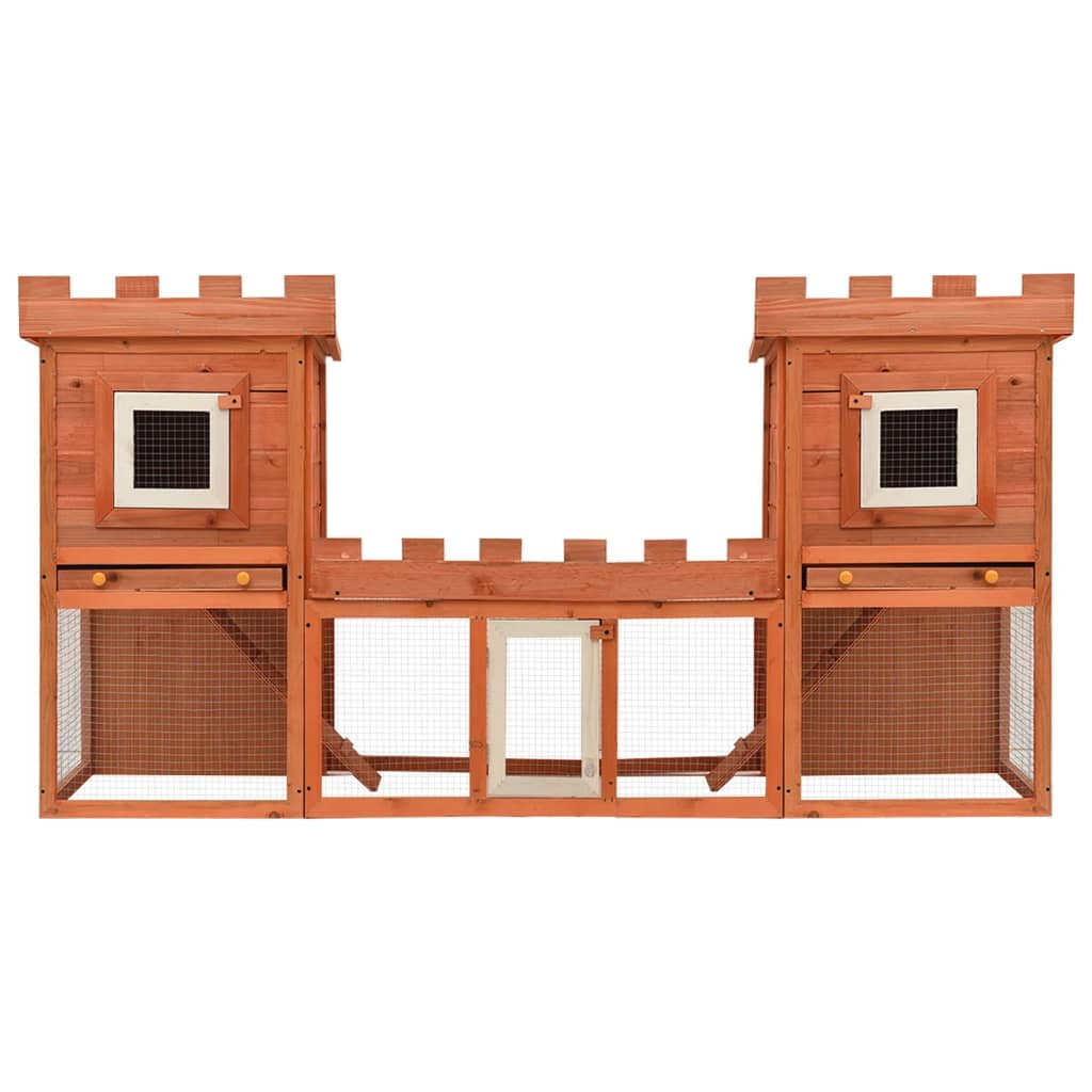 vidaXL Outdoor Large Rabbit Hutch House Pet Cage Double House