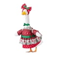 thumbnail image 3 of Christmas Front Porch Goose Outfit, Nordic Snowflake Printed Dress with Bow Accessory for 19 Inch Concrete Goose Statue Patio Yard Decor, 3 of 7