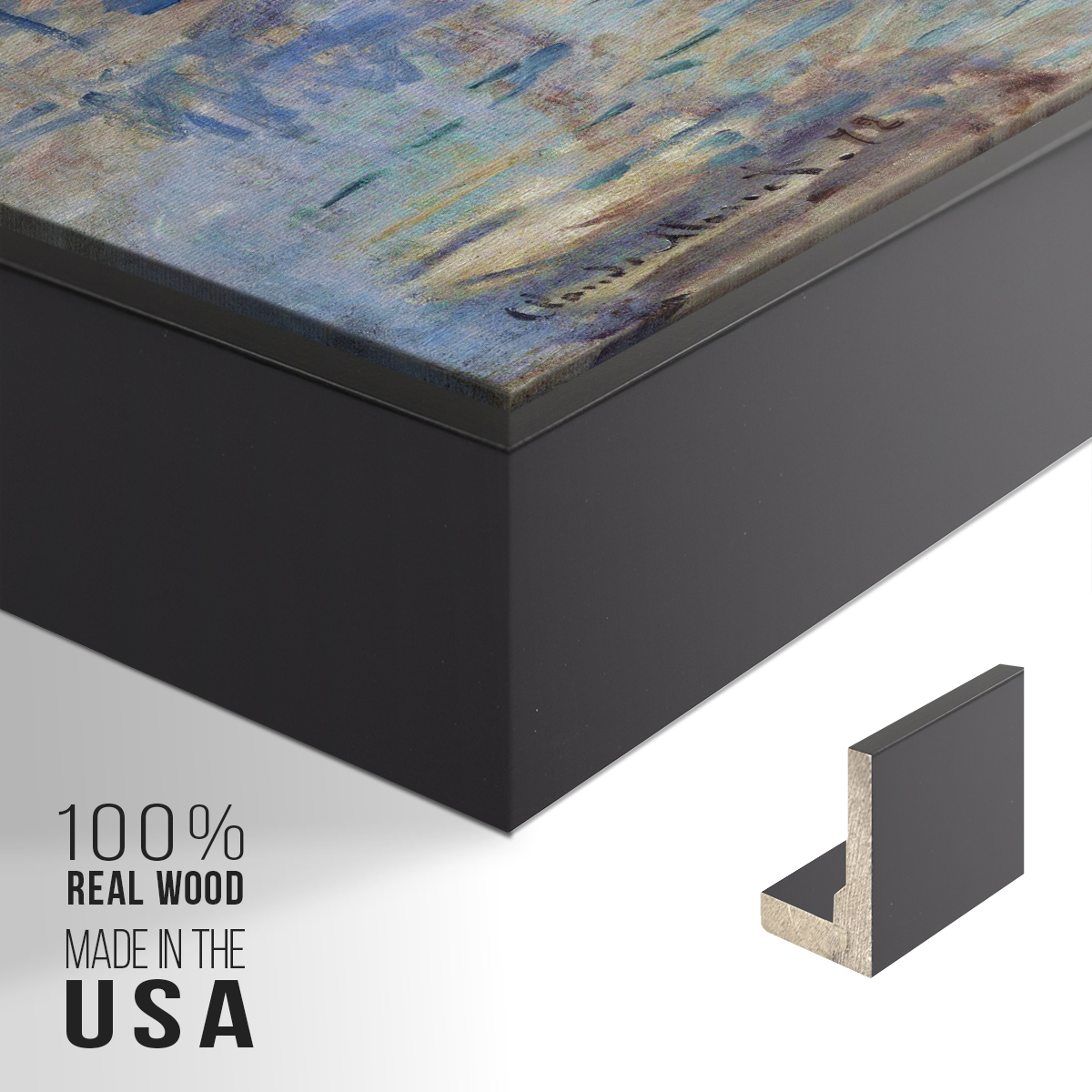 Vintage Landscape-CVIII By Wexford Home Framed in Black Wood Gallery Wrapped Canvas 27 in. x 41 in.