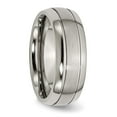 thumbnail image 4 of Chisel Titanium Brushed and Polished 8mm Grooved Band, 4 of 7