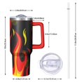 thumbnail image 2 of 40oz Tumbler with Handle and Straw, Vacuum Insulated Stainless Steel Travel Mug, Fits Car Cup Holder, Flame Print, 2 of 6