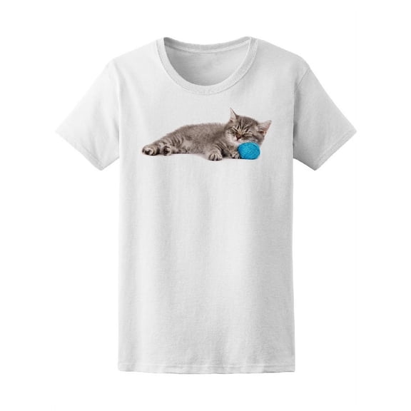 British Kitten Funny Sleeping T-Shirt Women -Image by Shutterstock, Female x-Large