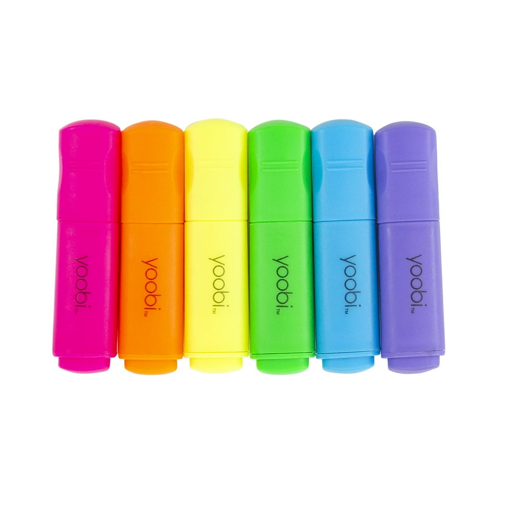 Yoobi, Highlighters, 6pk Mini Multicolor