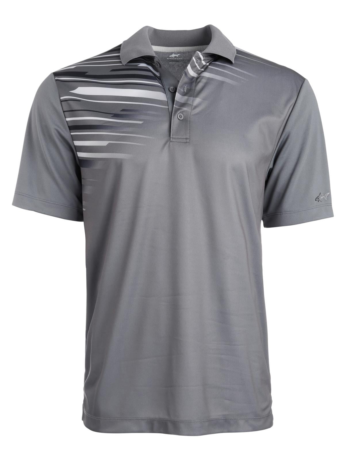 Greg Norman - Greg Norman Mens Collared Short Sleeves Polo Shirt Gray 