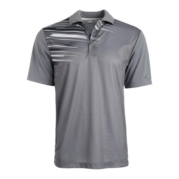Greg Norman Greg Norman Mens Collared Short Sleeves Polo Shirt Gray
