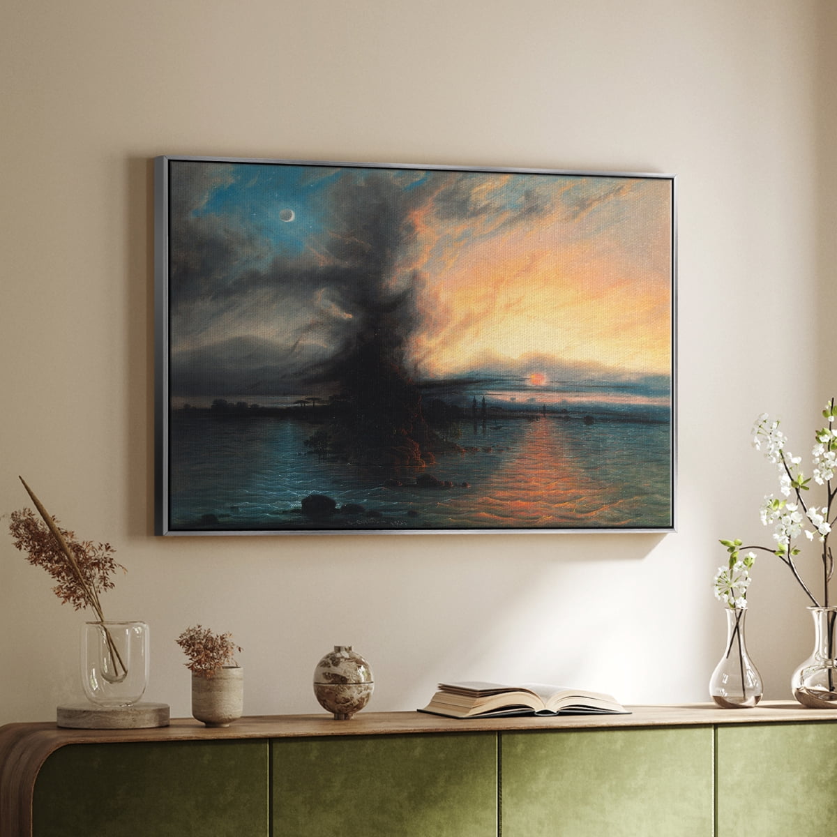 Vintage Landscape-CX By Wexford Home Framed in Silver Wood Gallery Wrapped Canvas 17 in. x 25 in.
