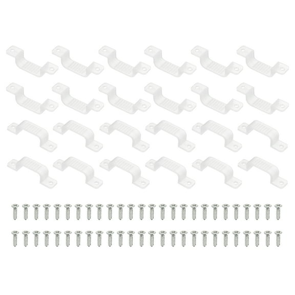 Uxcell LED Strip Light Clips, 100 Pack Mounting Bracket Hard Fixing Clips Clamp Holders with Screws for 19mm Wide 3528/5050 Neon RGB Light Cable Ribbon, Transparent
