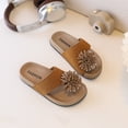 thumbnail image 5 of Tigivemen Toddler Sandals for Kids Girls Rhinestone Flower Flip Flops Stylish Open Toe Sandal Summer Beach Thong Sandals Khaki Size 8, 5 of 7