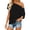 KB481 Black, variant on Womens Basic Tops Short Sleeve Off Shoulder Neck Solid Color Loose Fit Fashionable Shirt Black Size Xl