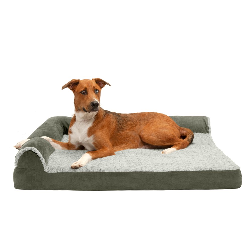 FurHaven Pet Dog Bed Deluxe Cooling Gel Memory Foam Orthopedic Faux