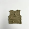 thumbnail image 2 of Ruyang Toddler Boys Tank Top with Buttons Sleeveless Summer Sport Casual Undershirts Solid Cute V Neck Loose Fit Soft Tees, 2 of 9