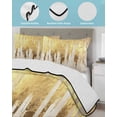 thumbnail image 4 of Abstract Gold Summer Quilt Set Twin Size, Soft Microfiber Quilted Bedding Set with 2 Pillow Shams, Modern Brush Luxury Strokes Artwork Lightweight All Season Bedspread Coverlet for Bedroom 68"x86", 4 of 6
