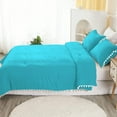thumbnail image 4 of DNG Luxury 3 Piece Pom Pom Plain Pattern Comforter Set, 800 Thread Count, 100% Egyptian Cotton, White Vintage Pom-Pom Fringe Super Soft (Full/Queen Size Turquoise Blue Color), 4 of 9