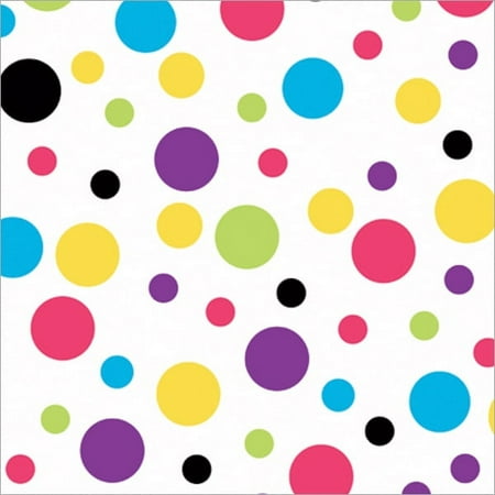 Gift Wrap 30"X5' Roll-Bright Dots, Pk 6, Cindus