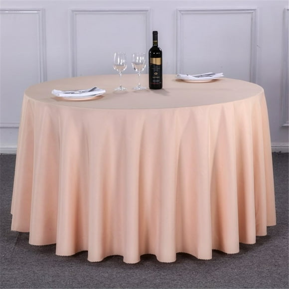 140cm Solid Table Cloth Round Satin Tablecloth Wedding Party Restaurant Home Table Cover champagne Round 140cm