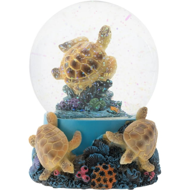 Tortues de Mer Récif de Corail 100MM Globe d'Eau Musical Joue Monde Merveilleux