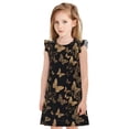 thumbnail image 1 of Balery Modern Golden Butterfly Camisón de princesa para niñas, pijama de algodón con mangas abullonadas, suave y bonito.-Small, 1 of 6