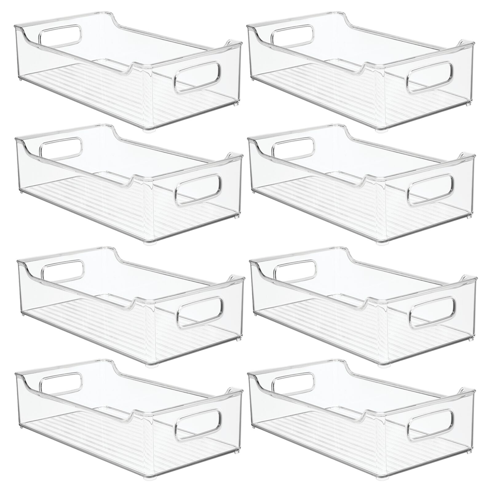 mDesign Wide Plastic Kitchen Storage Container Bins with Handles