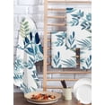 thumbnail image 2 of Navy Blue Leaves Kitchen Dish Towels for Drying Dishes Set of 3, Summer Botanical Farmhouse Watercolor Leaf Waffle Weave Microfiber Hand Tea Bathroom Towels Quick Dry & Absorbent Towel 15.7x23.6, 2 of 7